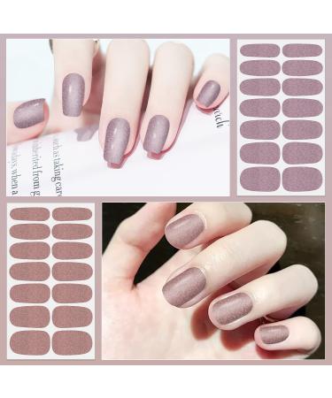 DANNEASY Glitter Nail Wraps - 24 Sheets of Solid Color Nail Polish Strips for Women | Self-Adhesive Gel Nail Stickers with File and Cuticle Stick for Manicure Art - Buy Online on GoSupps.com