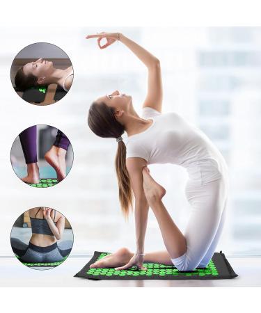 AkuPressmatte Acupressure Set - Black Needle Mat & Pillow for Pain Relief | International Shipping - Buy Online on GoSupps.com