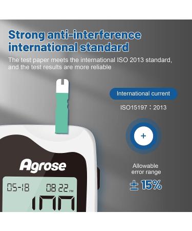 Agrose Blood Glucose Monitor Kit | 50 Test Strips, 50 Lancets, Continuous Testing Meter for Diabetes Management - Buy Online on GoSupps.com