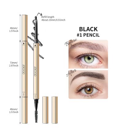 Docolor Waterproof Micro Eyebrow Pencil Duo, Soft Brown & Black - 2 Pack - Buy Online on GoSupps.com