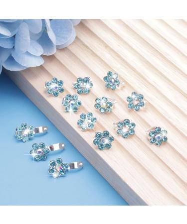 Yission 20Pcs Mini Rhinestone Flower Hair Clips - Blue Hair Pins for Women and Girls | Wedding & Bridal Hair Accessories - Buy Online on GoSupps.com