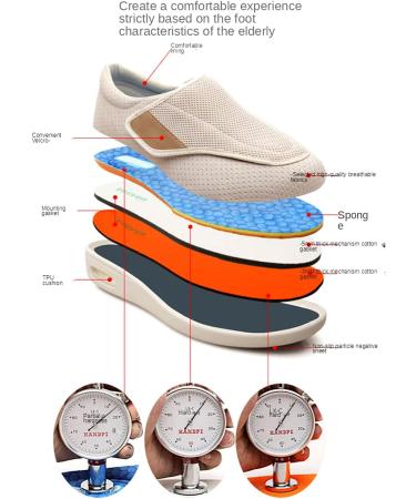 Pain Relief Unisex Diabetic Shoes | Adjustable Closures | Anti-Slip | Wide Feet | Grey 44EUR - Buy Online on GoSupps.com