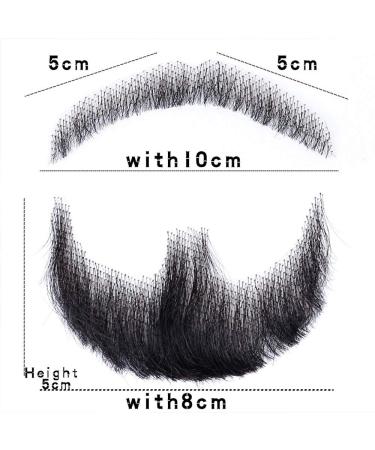 Realistic Black Human Hair Fake Face Beard and Mustache for Men - Invisible Costume Beard for Adults - Buy Online on GoSupps.com