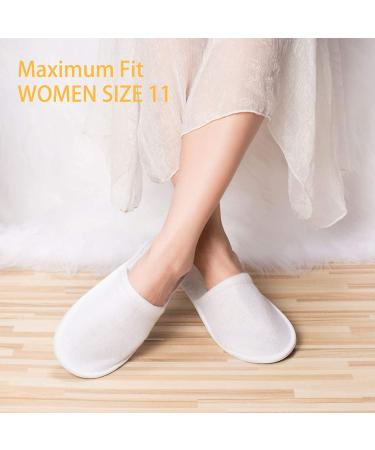 AQUEENLY Spa Slippers 24 Pairs - Velvet Closed Toe Disposable Non-Slip Slippers for Men and Women - Ideal for Hotel, Home, Guest Use - White - Buy Online on GoSupps.com
