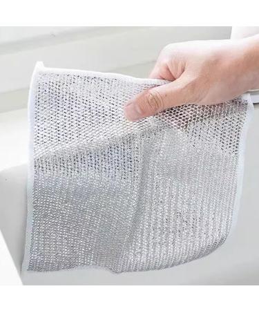 6 Pack Metallic Wire Tea Towels - Reusable Soft Kitchen Cleaning Tools | Square Multifunctional Towels for Home & International Shipping - Buy Online on GoSupps.com