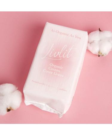Organic Cotton Panty Liners 40 Count - Light Absorbency, Chlorine Free, Unscented & Hypoallergenic - Buy Online on GoSupps.com