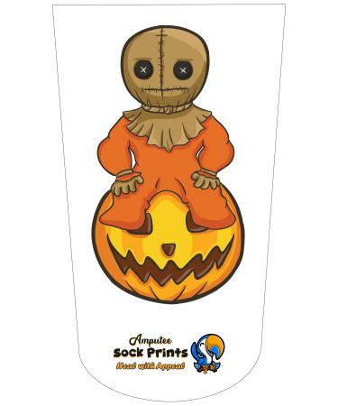 Heal with Appeal Amputee stump sock Cute Child Scarecrow sits on Pumpkin v1 3Ply stump sock