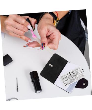 Mikinona 2pcs Nail Art Card Holder Nail Plate Holder Nail Stamp Bag Nail Sticker Book Organizer Nail Steel Nail Printing Template Pouches Christmas Nail Art Stamper Bag Pu Appendix Embossed Green 14.5X9.5X1.8CM - Buy Online on GoSupps.com