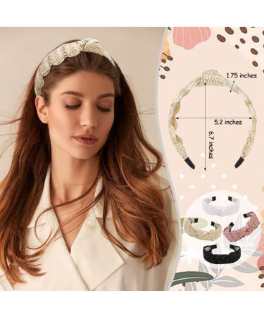 Tobatoba 4Pcs Rattan Raffia Headband Set for Women - Summer Beach Hair Accessories - Buy Online on GoSupps.com