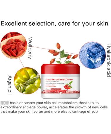 Goji Berry Facial Cream Wolfberry Facial Cream Anti Wrinkle Anti Aging Antioxidant Face Moisturiser Revitalising Face Cream 100ml - Buy Online on GoSupps.com