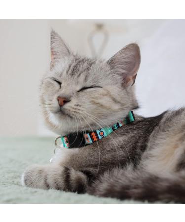CollarDirect Cat Collar Set - Adjustable Tribal Aztec Pattern with Bell | 2-Piece Safety Collar for Cats & Kittens - Buy Online on GoSupps.com