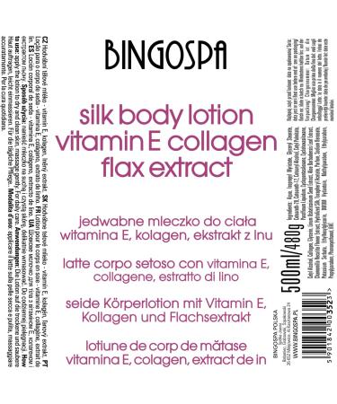 Silk Body Lotion with Flax Vitamin E & Collagen - 500 ml Moisturizer | BINGOSPA - Buy Online on GoSupps.com