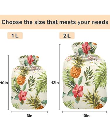 Buy Naanle Tropical Flower Pineapple 2L Hot Water Bottle - Transparent Heat & Cold Therapy for Pain Relief Bed & Foot Warmer - Buy Online on GoSupps.com