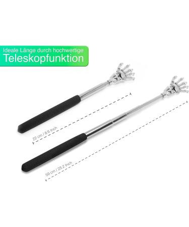 RASCADY Telescopic Back Scratcher - 58cm Extendable Back Crawler for Head & Back Massage - Comfortable Bone Hand - Black - Buy Online on GoSupps.com