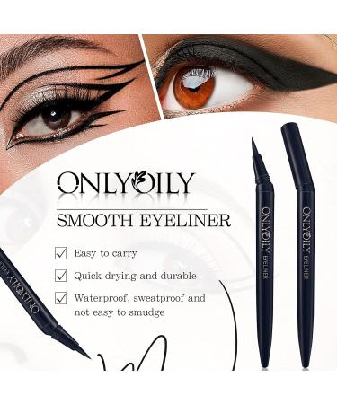 Onlyoily Waterproof Black Liquid Eyeliner Pen | Long Lasting Makeup Beauty Eye Liner Pencil for Perfect Eyes - International Shipping Available - Buy Online on GoSupps.com