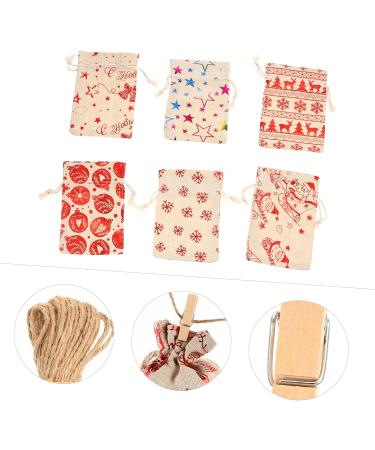 TOVINANNA 72 Pcs Countdown Candy Bag DIY Advent Calendar Advent Calendar Pouches Drawstring Bags Wood - Buy Online on GoSupps.com