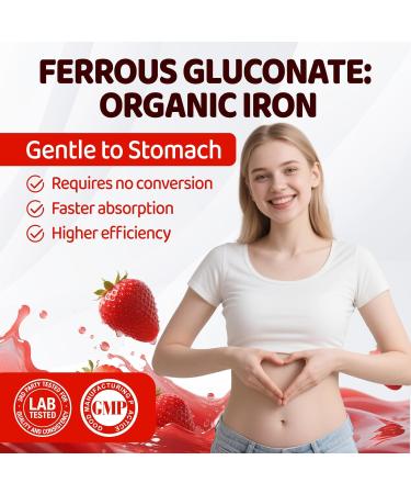 Iron Gummies for Women Teen Girls, Ferrous Gluconate 324 mg with Vitamin C, Iron Supplement Plus Vitamin A, B, Folate, Copper, Zinc, Energy & Blood Support, Immune Health, Sugar Free 60 Gummies - Buy Online on GoSupps.com