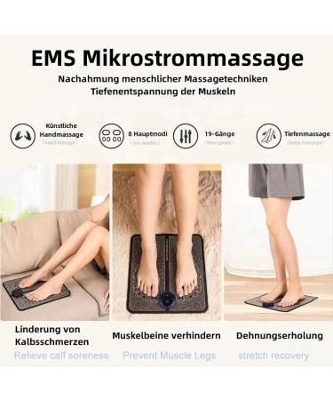EMS Foot Massager | Electric USB Foot Health Device for Muscle Pain Relief & Blood Flow | 8 Modes & 19 Intensity Levels - Buy Online on GoSupps.com