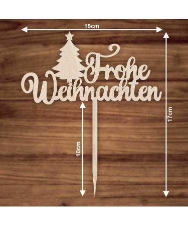 Merry Christmas Wooden Cake Topper - Premium Cake Decoration for Holiday Celebrations - Buy Online on GoSupps.com