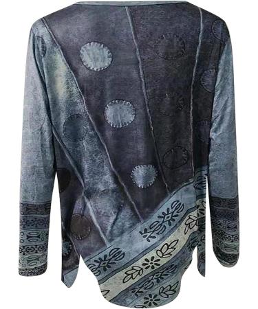 Trendy Vintage Tie Dye Long Sleeve Shirt for Women - Oversize Loose Fit Irregular Hem Pullover Top - Buy Online on GoSupps.com