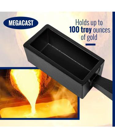 MegaCast 100 oz Troy Ounce Loaf Cast Iron Ingot Mold for Melting & Casting Precious Metals - Gold, Silver, Copper, Aluminum, Brass | Refining Tool - Buy Online on GoSupps.com