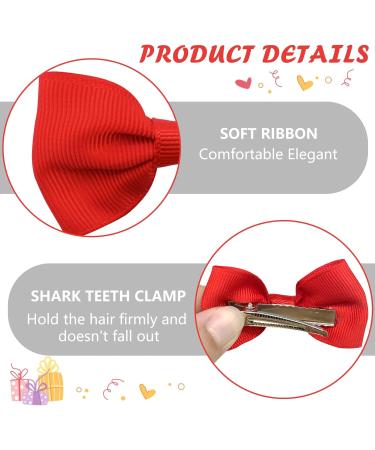 Bekecidi 20 Piece Bow Hair Clips Bowknot Hairpin Threaded Belt Bow Hair Barrettes Hair Styling Decoration Accessories for Girls and Women(Red+Black) - Buy Online on GoSupps.com