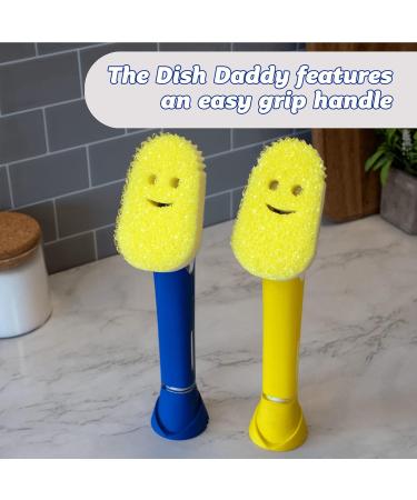 Scrub Daddy Dish Wand: Soap Dispensing Dish Brush with Texture Changing Sponge - Yellow - Buy Online on GoSupps.com