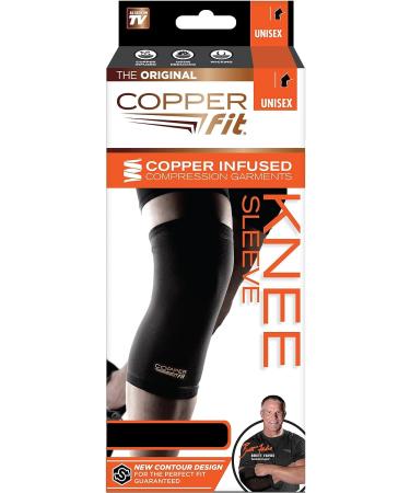 Copper Fit Original Recovery Knee Sleeve - Medium Black with Copper Trim - Buy Online on GoSupps.com