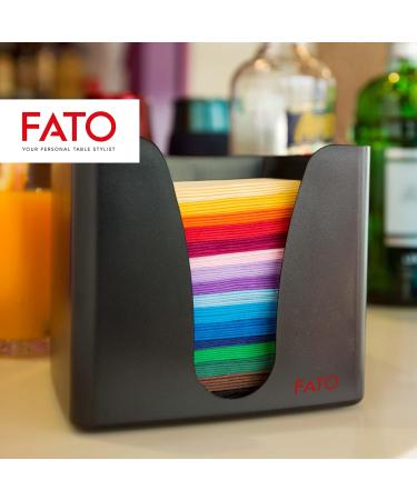 FATO Disposable Paper Napkins for Aperitifs & Cocktails - 100 Pack 24x24cm 4-Folded 2-Layer Champagne Color FSC Certified - Buy Online on GoSupps.com