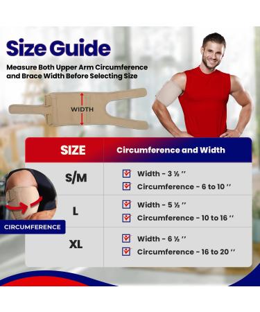 Bicep Tendonitis Brace for Pain Relief & Support - Compression Sleeve for Triceps & Biceps Muscle - Arm Wrap Bands for Men & Women XL 16 to 20 - Buy Online on GoSupps.com