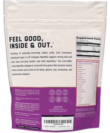 LiveWell Collagen Peptides - 16oz Hair, Skin, Nail & Joint Support | Best Collagen Supplement - Buy Online on GoSupps.com
