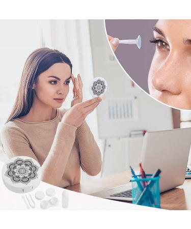 Mandala Flower Round Contact Lens Case | Portable Lens Holder with Mirror | Cute Storage Box for Travel - Buy Online on GoSupps.com