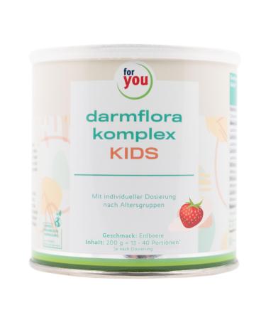 Darmflora complex kids 200 g (40 portions) |Course cure for children from 11 bacterial strains: Bifidobacterium & Lactobacillus and fiber for children |Taste strawberry & well soluble |Vegan - Buy Online on GoSupps.com