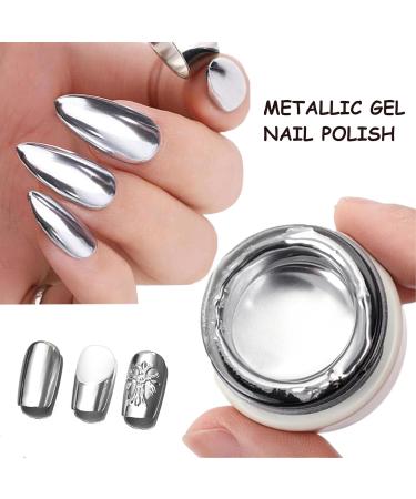 Metallic Painting Gel - Mirror Silver UV Painting Gel - 3D Metal Painting Gel Drawing Mirror Gel Nail Polish Glossy DIY Nail Art for Women Girls - Buy Online on GoSupps.com