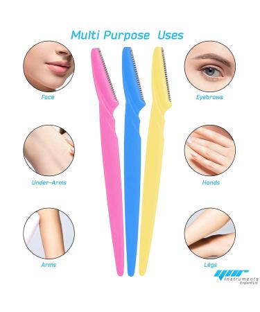 Eyebrow Razors & Facial Hair Remover - Exfoliating Shaver Trimmer for Men & Women | Yellow - Buy Online on GoSupps.com