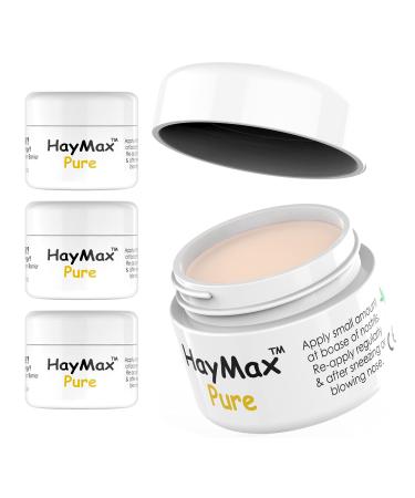 HayMax Allergen Barrier Balm Triple Tin Pure - Pack of 3 - Organic Natural Non-Drowsy Hay Fever Allergy Relief Balm - Traps Pollen Dust & Allergen Particles - Allergy Ease Balm for Kids & Adults No Added Scent