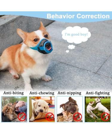 Mayerzon Adjustable Dog Muzzle - Breathable & Comfortable for Small Medium Large Dogs - Ideal for Biting Barking & Chewing (Blue Size S) - Buy Online on GoSupps.com