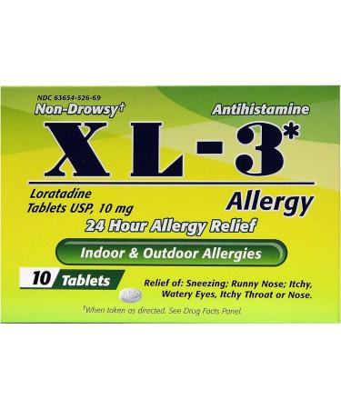 XL-3 Allergy 24 Hour Relief 2-Pack - 10 Tablets Each - 2 Boxes - Buy Online on GoSupps.com