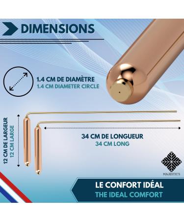 Brass & Copper Dowsing Rod and Oracle Pendulum Set - Radiesthesia Pack (35 cm x 12 cm) for Accurate Energy Reading | International Shipping Available - Buy Online on GoSupps.com