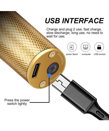 Men's Cordless Rechargeable Hair Clippers - Gold Metal Body Trimmer for Professional Hair Cutting and Grooming - Buy Online on GoSupps.com