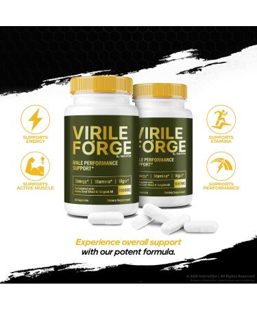 (3 Pack) Virile Forge for Men - Original and Comprehensive Formula with Powerful Blend for Performance Lasting Stamina and Energy Premium Easy-to-Swallow VirileForge Male Pills (180 Capsules) - Buy Online on GoSupps.com