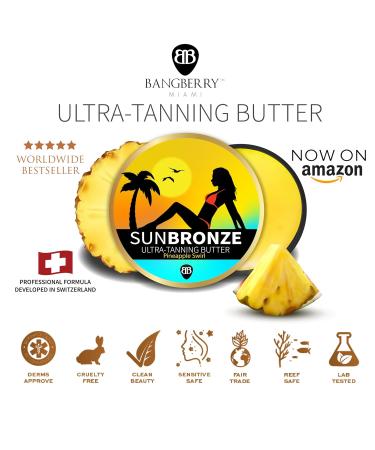 Original Sun Bronze Ultra Tanning Butter - Pineapple Swirl | Fast Natural Tan | Safe for Sensitive Skin | Perfect for Outdoor & Tanning Bed Use - Buy Online on GoSupps.com