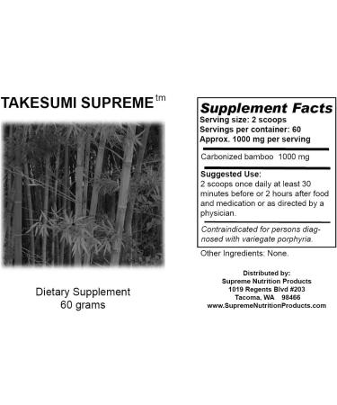 Supreme Nutrition Takesumi Supreme Pure Activated Bamboo Charcoal Powder - 60g - Buy Online on GoSupps.com