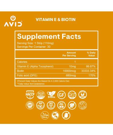 Playboy - Vitamin E + Biotin Oral Strips Supplement (30 Edible Strips) Fast Dissolving Skin Hair & Nail Growth Supplement with Folic Acid - Strawberry Flavored Beauty Supplements for Women & Men 60 Count (Pack of 1) - Buy Online on GoSupps.com