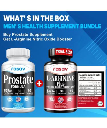 Rasav Prostate Health Supplement for Men with Saw Palmetto, Pygeum, Nettle & Pumpkin Seed, DHT Blocker - Helps Support Urinary Tract Health and Prostate Function, 60 Capsules 60 Count (Pack of 1) - Buy Online on GoSupps.com