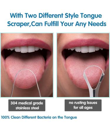 Azltdcow Professional Tongue Scrapers & Cleaners - Stainless Steel Tongue Brush Kit for Oral Hygiene & Fresh Breath - Exquisite Travel Case Included - Buy Online on GoSupps.com