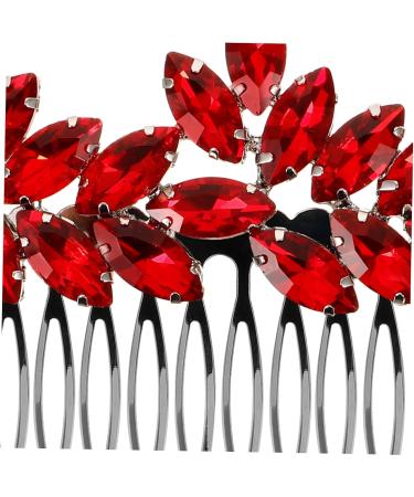 Beatifufu Bridal Headwear Rhinestone Hair Combs Hair Comb Clips Bridal Hair Comb Hair Side Combs Hair Combs for Women Decorative Bridal Hair Accessories Decorative Hair Combs Red Rhinestones - Buy Online on GoSupps.com
