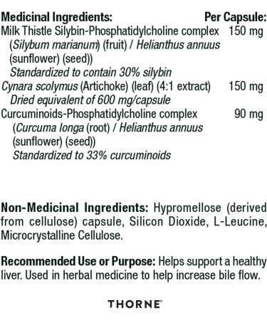 Thorne S.A.T. - Silymarin Artichoke and Turmeric Extracts for Liver Support - 60 Capsules - 60 Servings - Buy Online on GoSupps.com