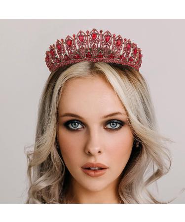 Red Queen Crown Headband for Prom, Quinceanera, Wedding - AW BRIDAL - Buy Online on GoSupps.com