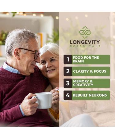 Longevity Botanicals Organic Lions Mane Mushroom Powder - 100% Fruiting Body Supplement for Mental Clarity & Memory - 100g - Buy Online on GoSupps.com